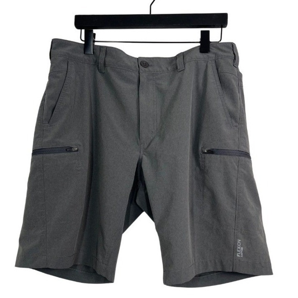 Eddie Bauer Flexion Amphib Men's Gray Hybrid Outdoor Hiking Shorts Sz 36 Stretch